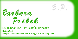 barbara pribek business card